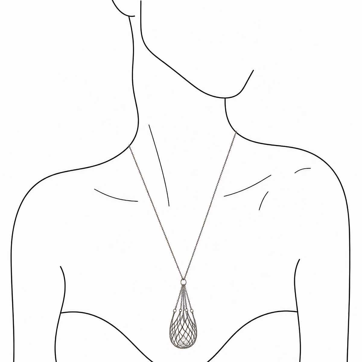 Pearl in a net necklace